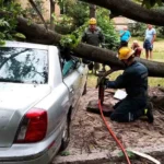 У Києві рятувальники деблокували автівки з-під повалених вітром дерев (фото)