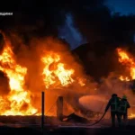 Рятувальники показали наслідки удару РФ по нафтогазових об